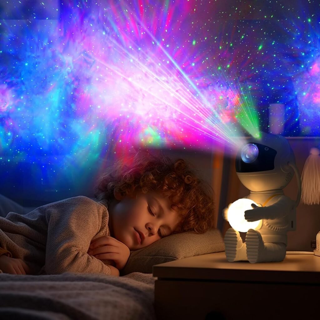 astronauta proyector de galaxia